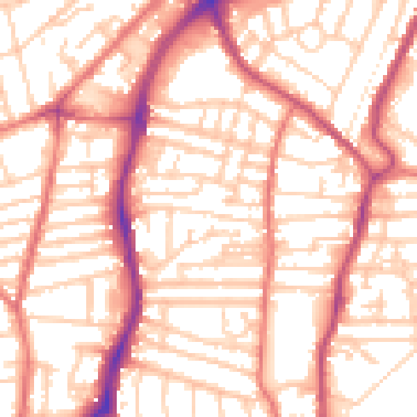 Daytime road noise heatmap for CH42 0JY