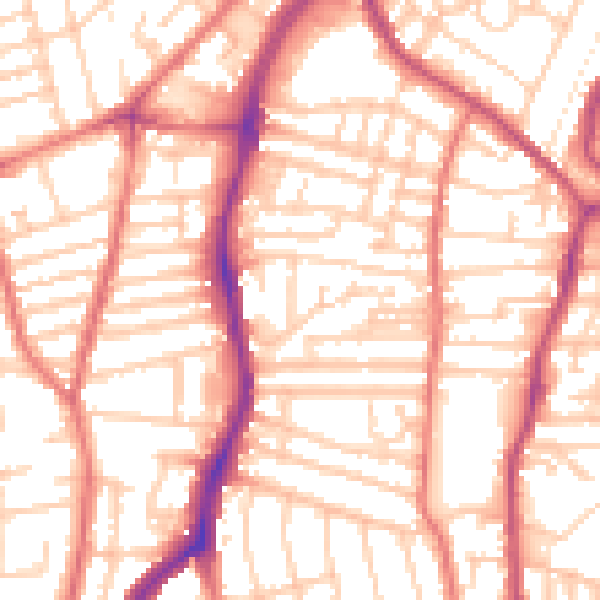 Daytime road noise heatmap for CH42 0JZ
