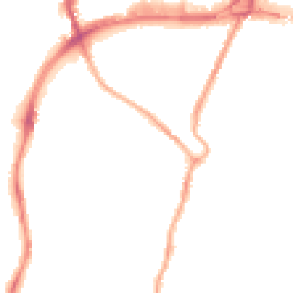 Night-time road noise heatmap for CH42 0LA