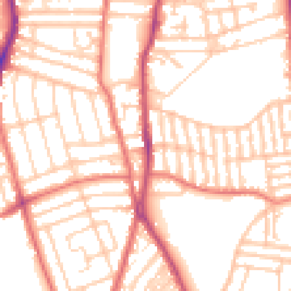 Daytime road noise heatmap for CH42 0LJ