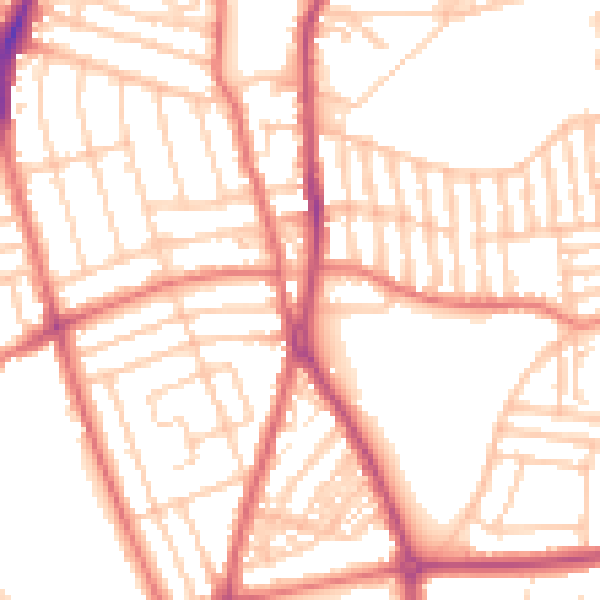 Daytime road noise heatmap for CH42 0LL