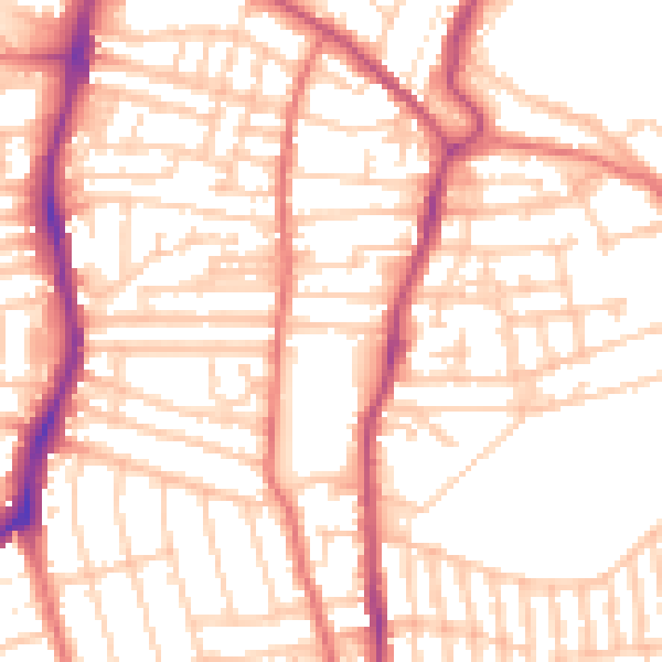 Daytime road noise heatmap for CH42 0LU