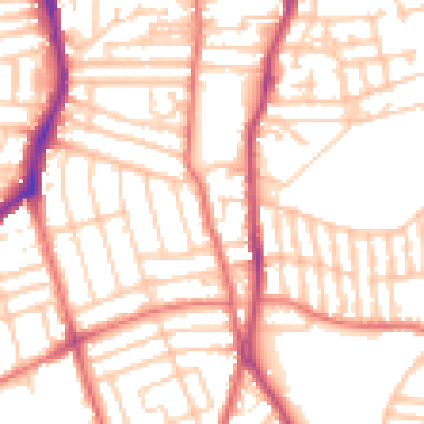 Daytime road noise heatmap for CH42 0ND