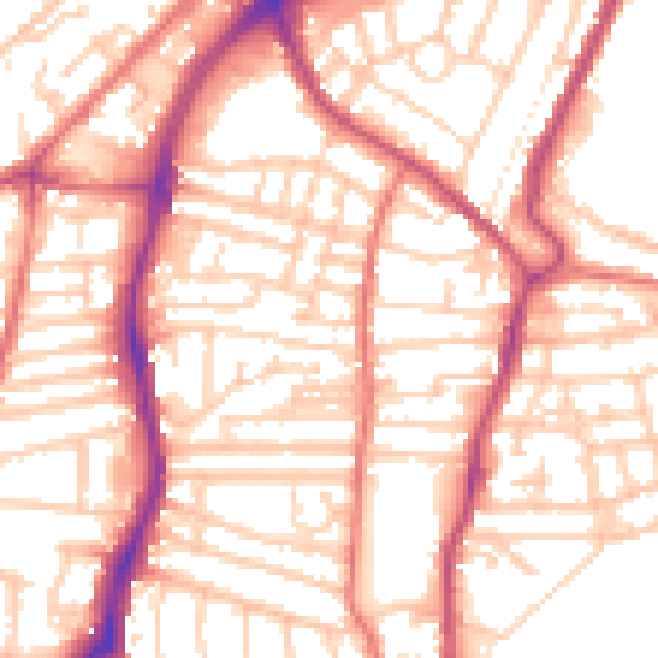 Daytime road noise heatmap for CH42 0NJ
