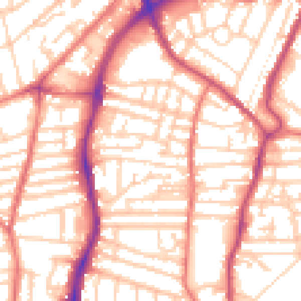 Daytime road noise heatmap for CH42 0NN