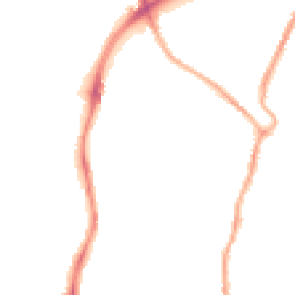 Night-time road noise heatmap for CH42 0NN