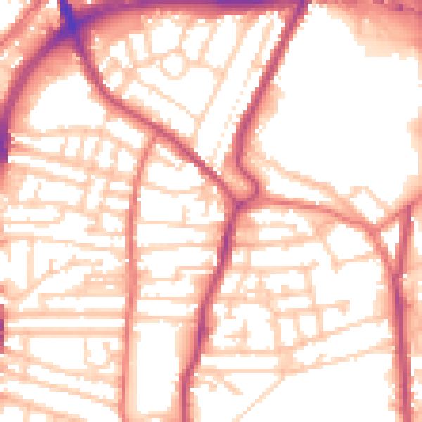 Daytime road noise heatmap for CH42 0NP
