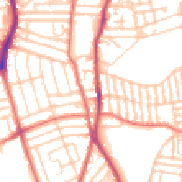 Daytime road noise heatmap for CH42 0NQ