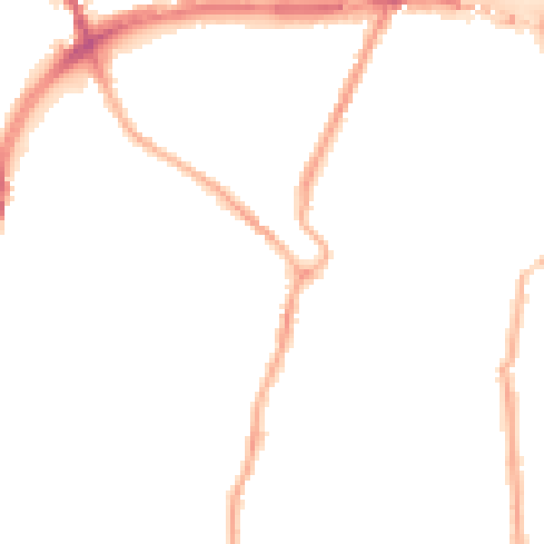 Night-time road noise heatmap for CH42 0NR