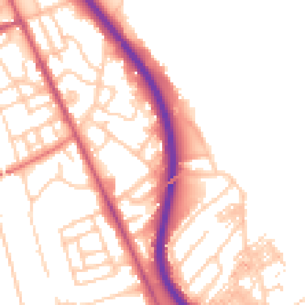 Daytime road noise heatmap for CH42 1AD