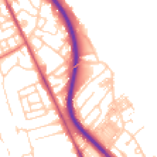 Daytime road noise heatmap for CH42 1AG
