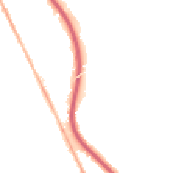 Night-time road noise heatmap for CH42 1AH