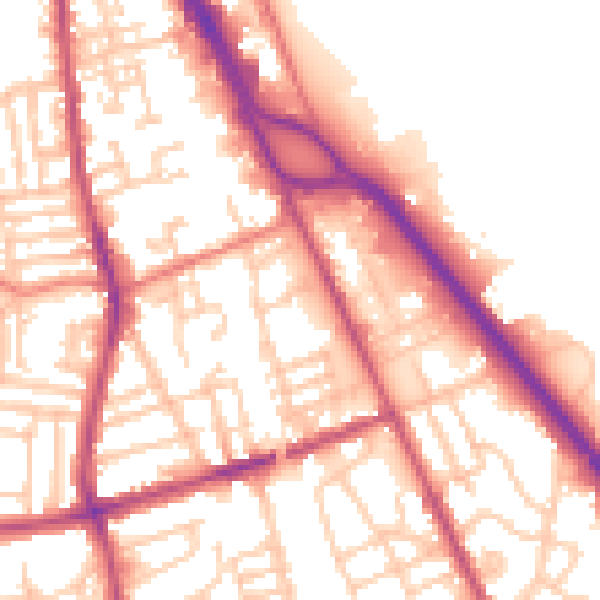 Daytime road noise heatmap for CH42 1LL