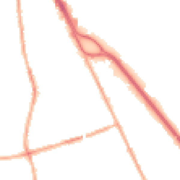 Night-time road noise heatmap for CH42 1LL