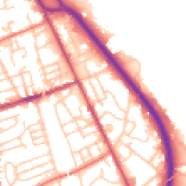 Daytime road noise heatmap for CH42 1PA