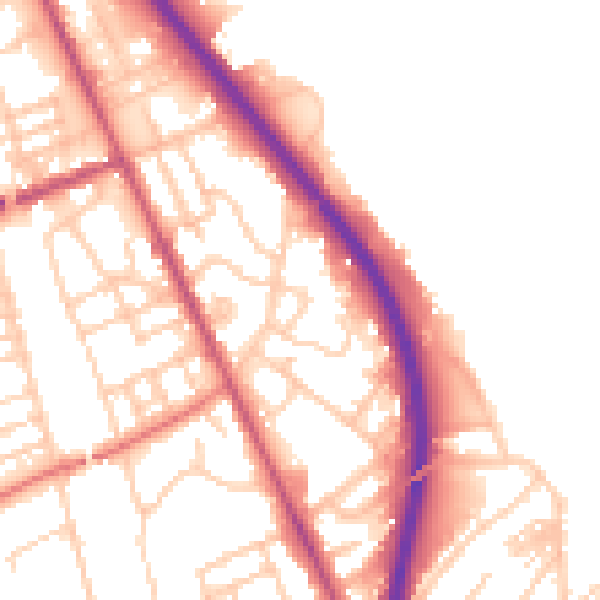 Daytime road noise heatmap for CH42 1PH