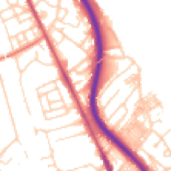 Daytime road noise heatmap for CH42 1PN
