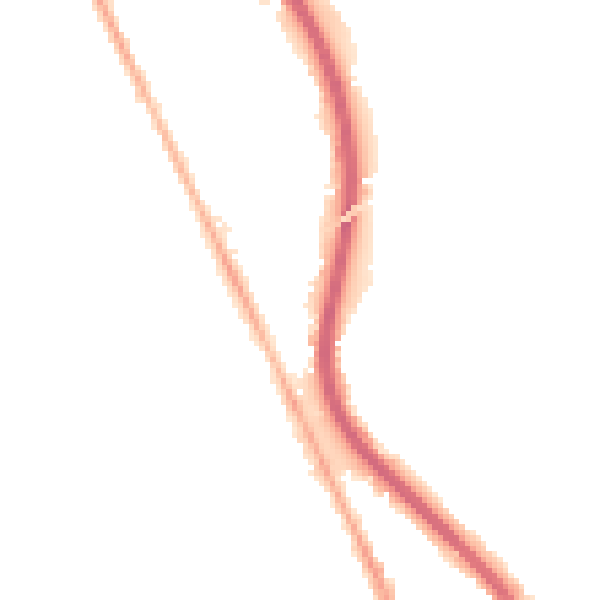 Night-time road noise heatmap for CH42 1PN