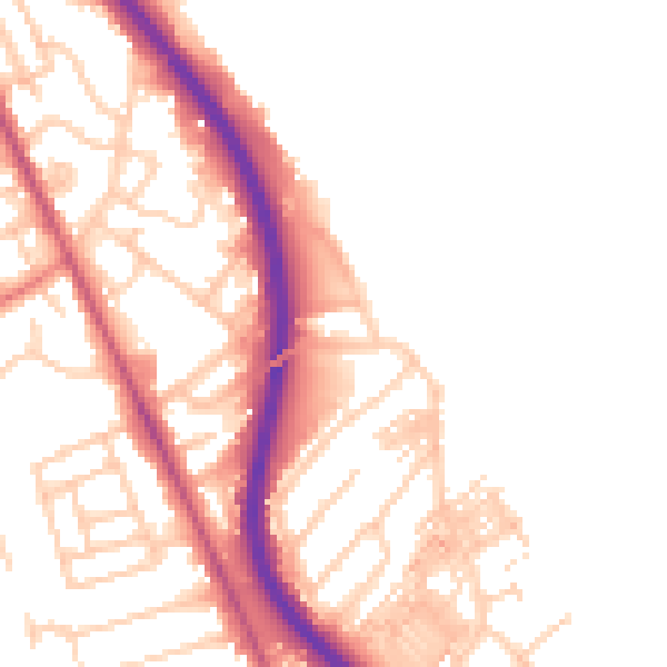 Daytime road noise heatmap for CH42 1PW