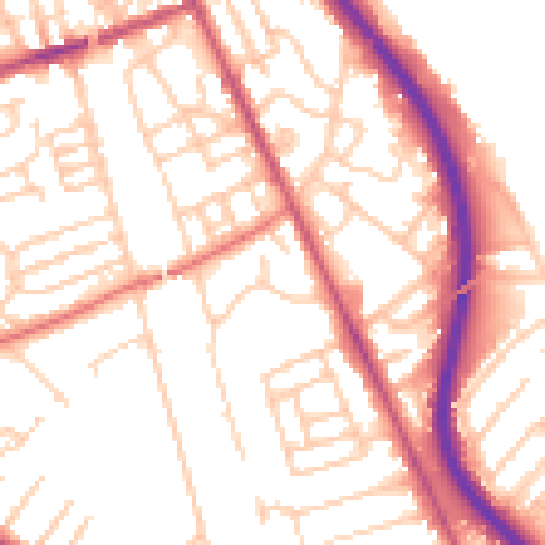 Daytime road noise heatmap for CH42 1QG