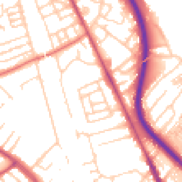Daytime road noise heatmap for CH42 1QP