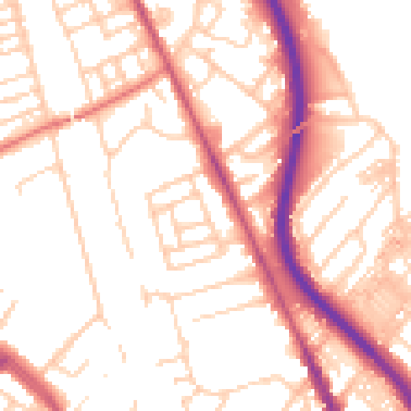 Daytime road noise heatmap for CH42 1QR