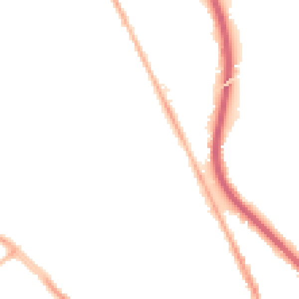 Night-time road noise heatmap for CH42 1QS