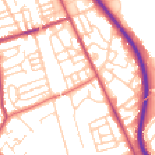 Daytime road noise heatmap for CH42 1RA