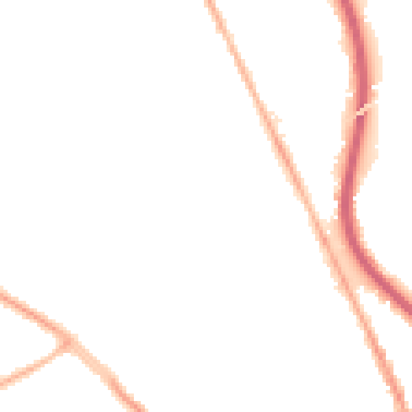 Night-time road noise heatmap for CH42 1RQ
