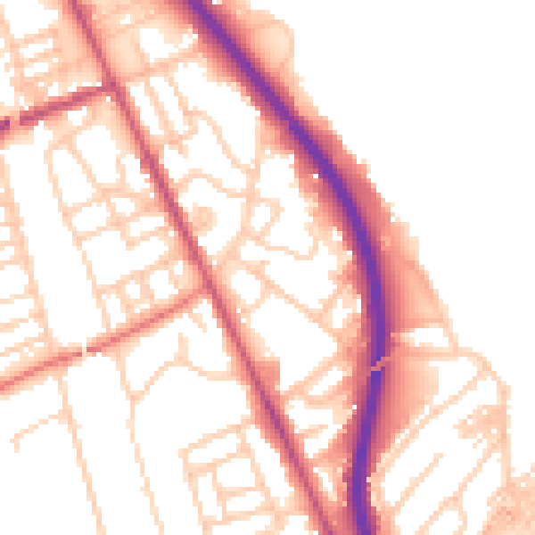 Daytime road noise heatmap for CH42 1RS
