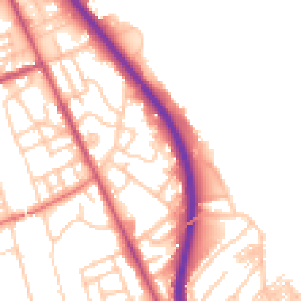 Daytime road noise heatmap for CH42 1RY