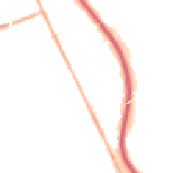 Night-time road noise heatmap for CH42 1RZ