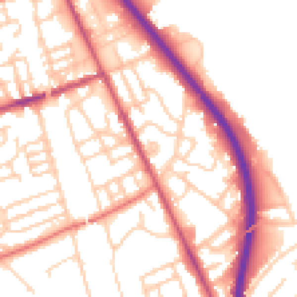Daytime road noise heatmap for CH42 2AD