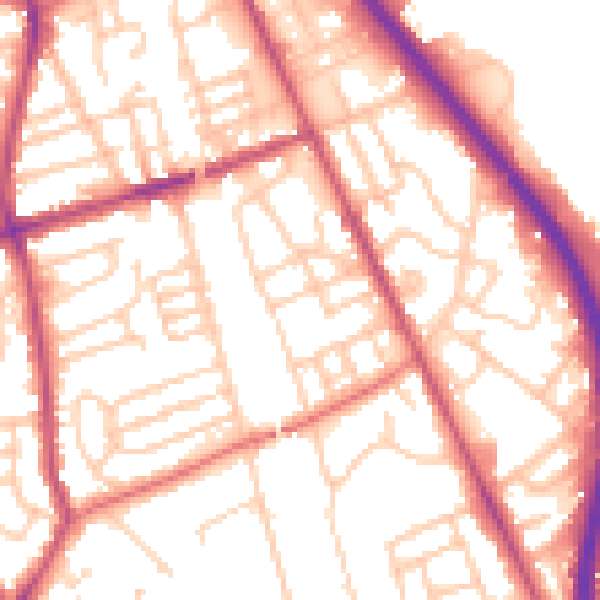 Daytime road noise heatmap for CH42 2AR