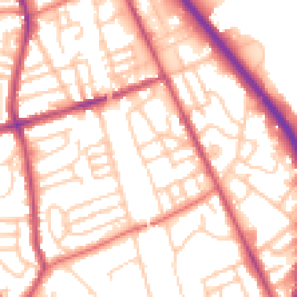 Daytime road noise heatmap for CH42 2BF