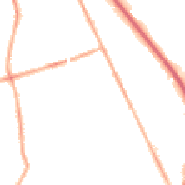 Night-time road noise heatmap for CH42 2BF