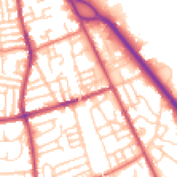 Daytime road noise heatmap for CH42 2BH