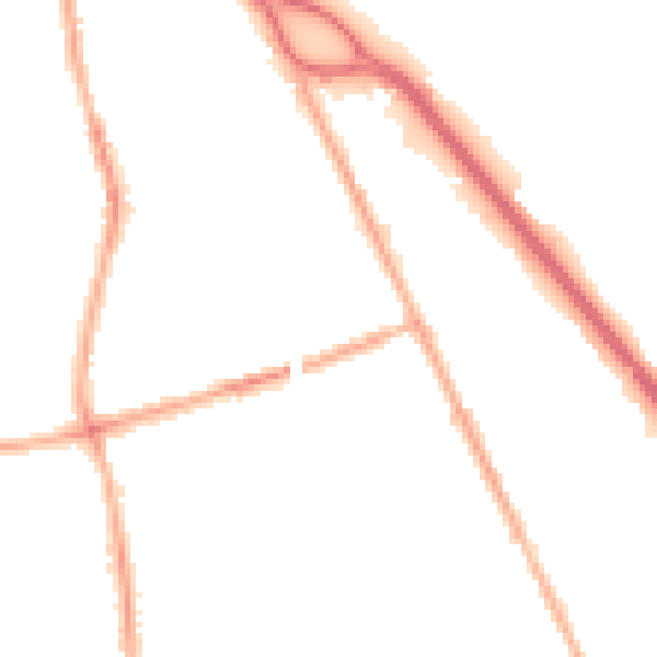 Night-time road noise heatmap for CH42 2BH