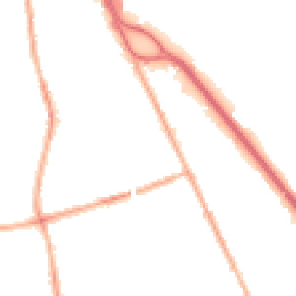 Night-time road noise heatmap for CH42 2BL