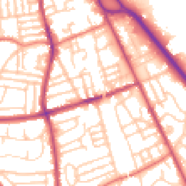 Daytime road noise heatmap for CH42 2BN