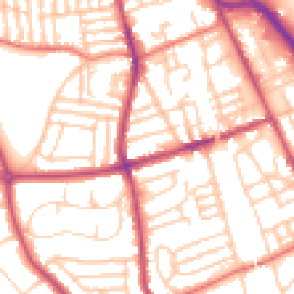 Daytime road noise heatmap for CH42 2BS