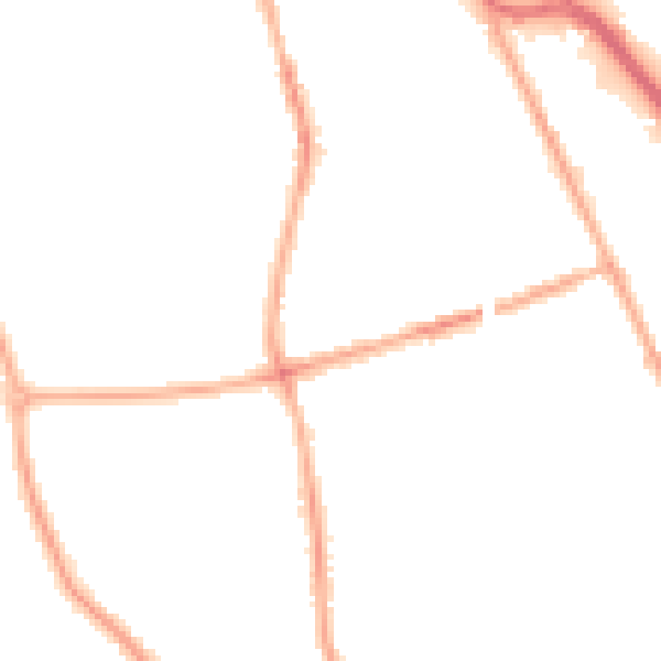 Night-time road noise heatmap for CH42 2BS