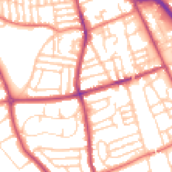 Daytime road noise heatmap for CH42 2BT