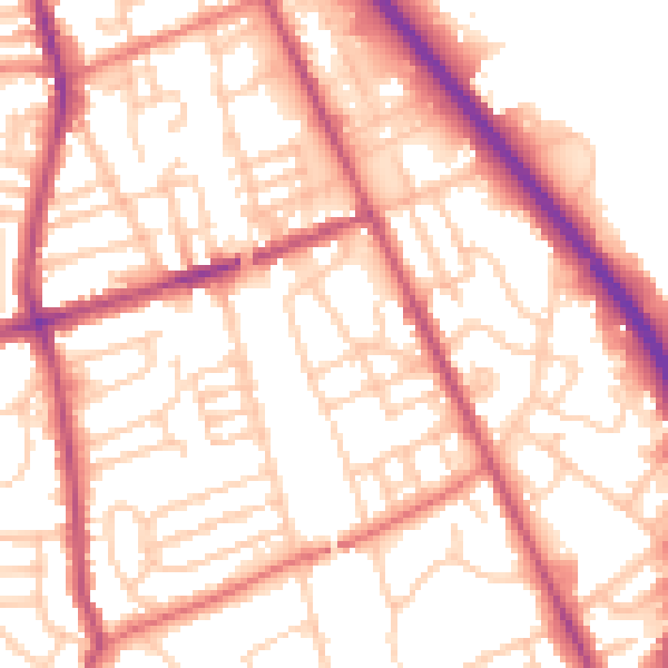 Daytime road noise heatmap for CH42 2BW