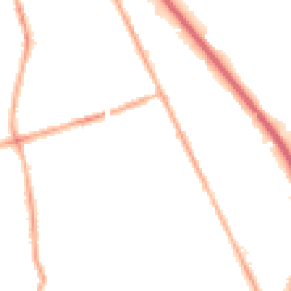 Night-time road noise heatmap for CH42 2BW