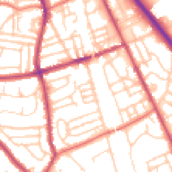 Daytime road noise heatmap for CH42 2DB