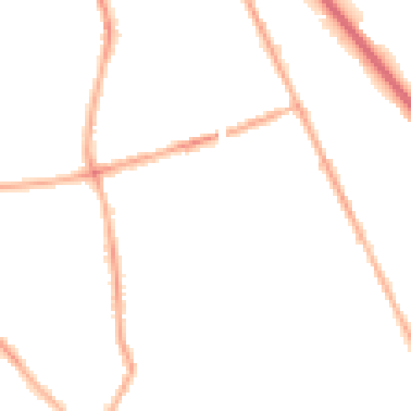 Night-time road noise heatmap for CH42 2DB