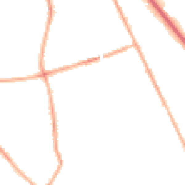 Night-time road noise heatmap for CH42 2DD