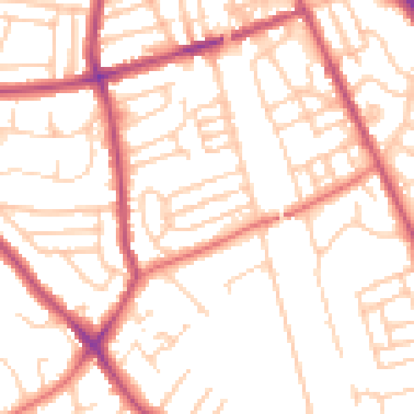 Daytime road noise heatmap for CH42 2DG