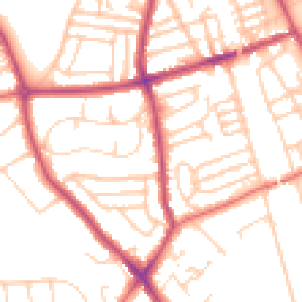 Daytime road noise heatmap for CH42 2DX